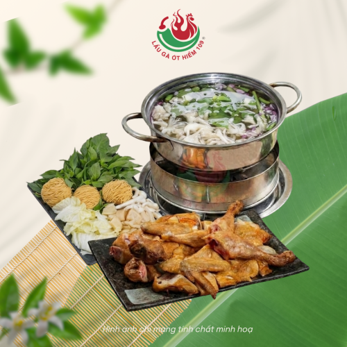 Lẩu lá é - Gà tre (nửa con)